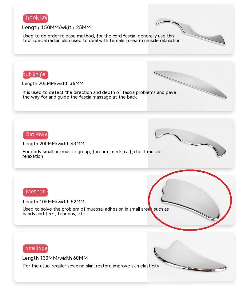 Fascial Stainless Steel Neck Cream Knife Multifunctional Muscle Relaxation Physiotherapy Scraping Release Tool