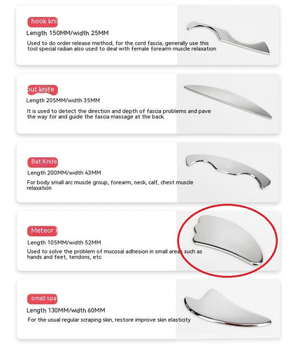Fascial Stainless Steel Neck Cream Knife Multifunctional Muscle Relaxation Physiotherapy Scraping Release Tool