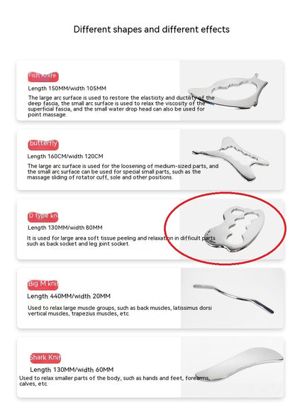 Fascial Stainless Steel Neck Cream Knife Multifunctional Muscle Relaxation Physiotherapy Scraping Release Tool