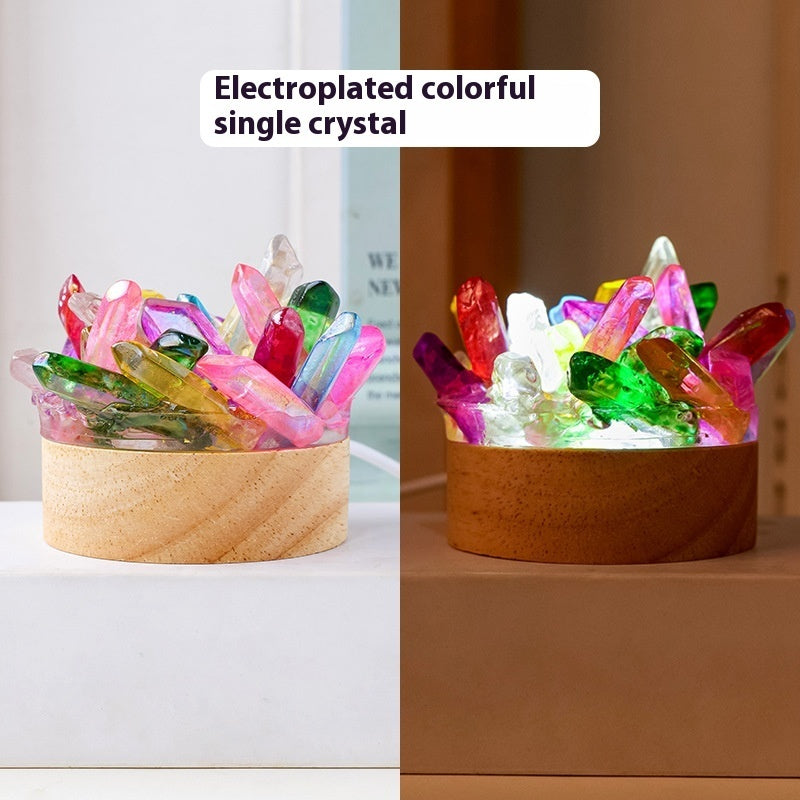 Natural Amethyst Epoxy Vug Small Night Lamp Ornaments