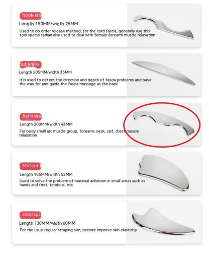 Fascial Stainless Steel Neck Cream Knife Multifunctional Muscle Relaxation Physiotherapy Scraping Release Tool