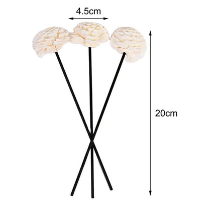 3pcs Flower Rattan Reeds Fragrance Diffuser Non-fire Replacement Refill Sticks Home Aromatic Incense
