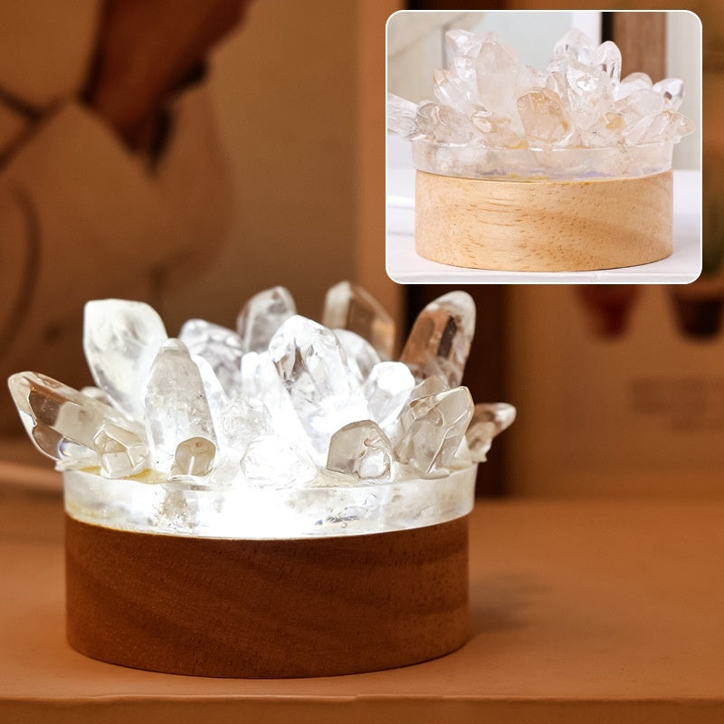 Natural Amethyst Epoxy Vug Small Night Lamp Ornaments