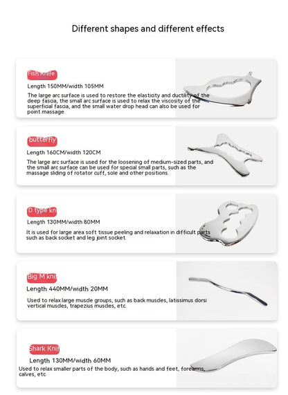 Fascial Stainless Steel Neck Cream Knife Multifunctional Muscle Relaxation Physiotherapy Scraping Release Tool