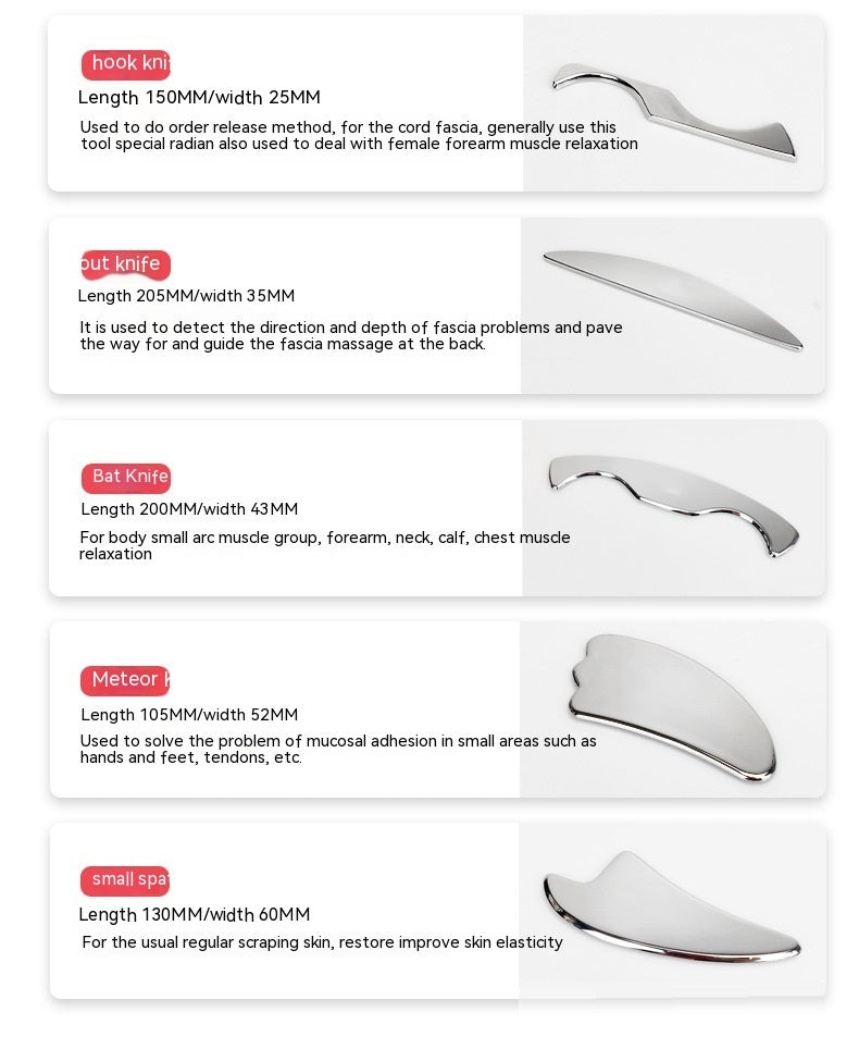 Fascial Stainless Steel Neck Cream Knife Multifunctional Muscle Relaxation Physiotherapy Scraping Release Tool