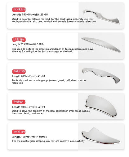 Fascial Stainless Steel Neck Cream Knife Multifunctional Muscle Relaxation Physiotherapy Scraping Release Tool